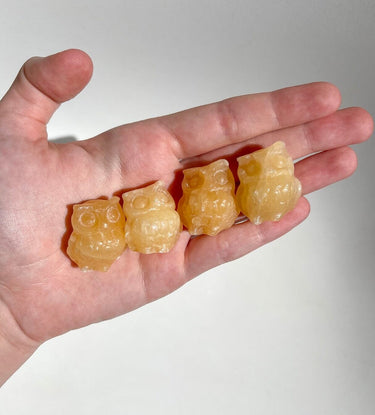 Orange Calcite Owl Halo Quartz